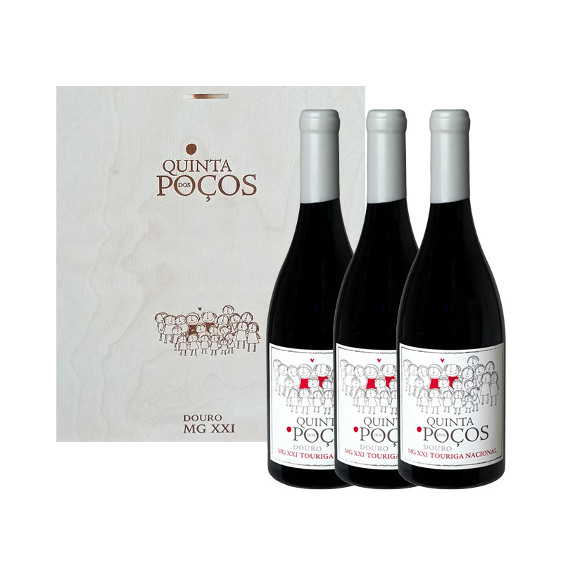 Conjunto Vinho Quinta dos Poços Tinto - MG XXI Touriga Nacional - 3 garrafas