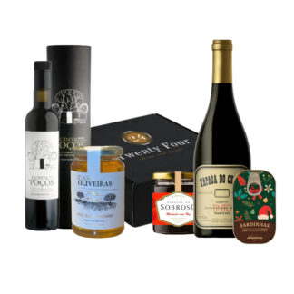 Cabaz 9 - Vinho Tapada do Chaves Reserva (Tinto) + Sardinhas de Chocolate + Azeite + Mel + Compota