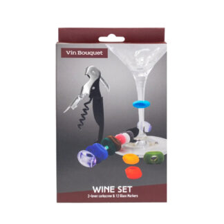 Conjunto Vin Bouquet – Saca-Rolhas e Marcador de Copos