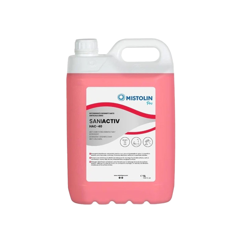 Mistolin Pro Saniactiv HAC-40 - Detergente Desinfetante Anticalcário - 5L