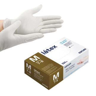 Luvas Santex – Látex Sem Pó Natural AQL1.5 – Tamanho M (100un.)