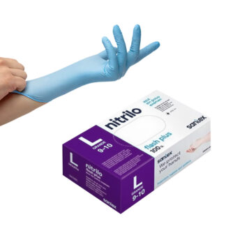 Luvas Santex – Nitrilo Flash Plus Blue AQL1.5 – Tamanho L (100un.)