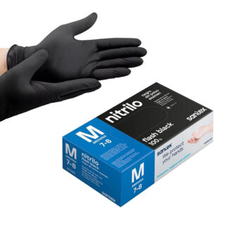 Luvas Santex – Nitrilo Flash Black AQL1.5 – Tamanho M (100un.)