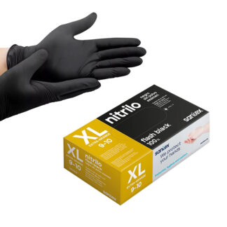Luvas Santex – Nitrilo Flash Black AQL1.5 – Tamanho XL (100un.)