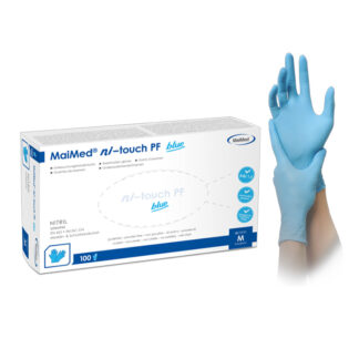 Luvas MainMed - Nitrilo Sem Pó Azul AQL1.5 – Tamanho XL (100un.)