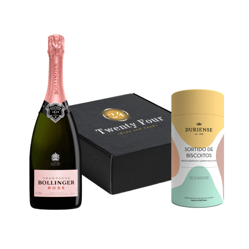 Cabaz Namorados 5 - Champanhe Bollinger (Rosé) + Biscoitos