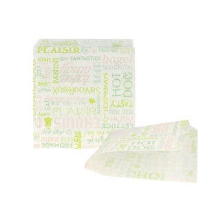 Papel Anti-Gordura Aberto 2 Lados – com Impressos 16x16,5cm (500 un.)