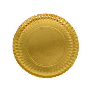 Prato Cartão – 23cm Dourado (100 un.)