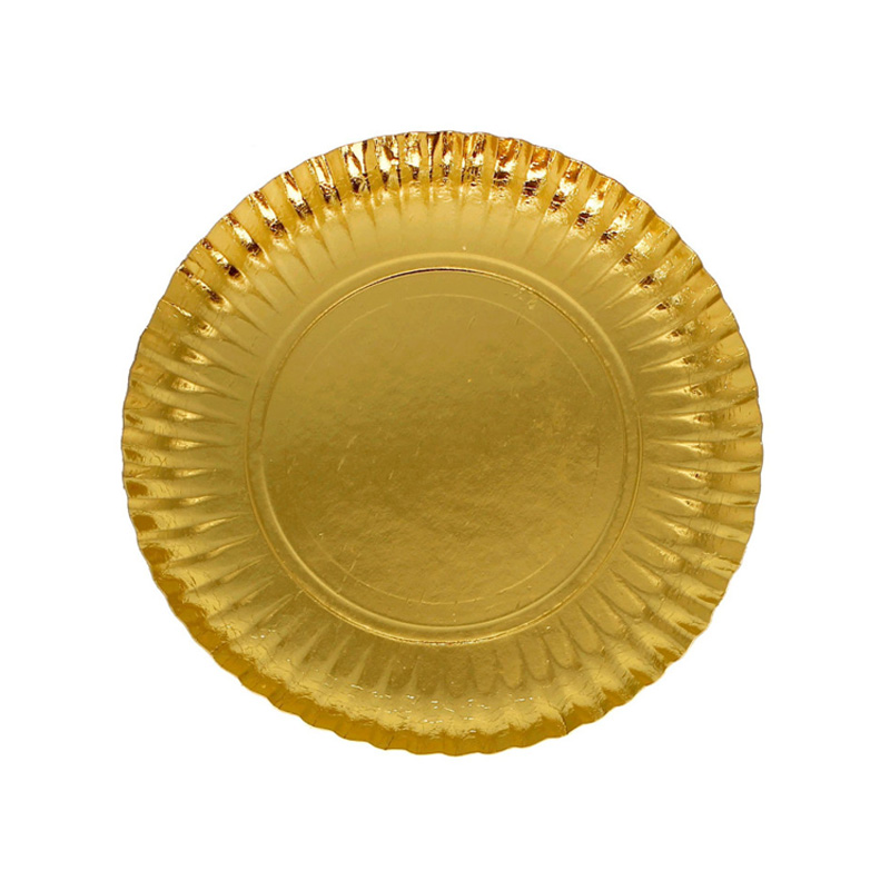 Prato Cartão – 23cm Dourado (100 un.)