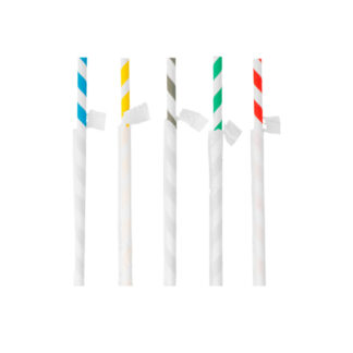 Palhinhas de Papel - 21cm Riscas Cores Sortidas (250 un.)