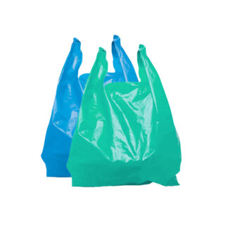 Saco Plástico com Asa – 30x40cm 55my Verde/Azul (5kg)