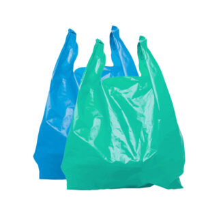 Saco Plástico com Asa – 40x50cm 55my Verde/Azul (5kg)