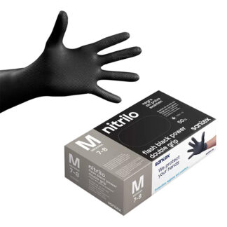 Luvas Santex – Nitrilo Flash Black Power AQL1.5 – Tamanho M (50un.)