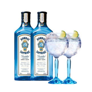 Conjunto Gin Bombay Sapphire - 2 Copos + 2 Garrafas 70cl