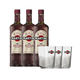 Conjunto Martini Rosso - 3 Garrafas 75cl + 3 Copos